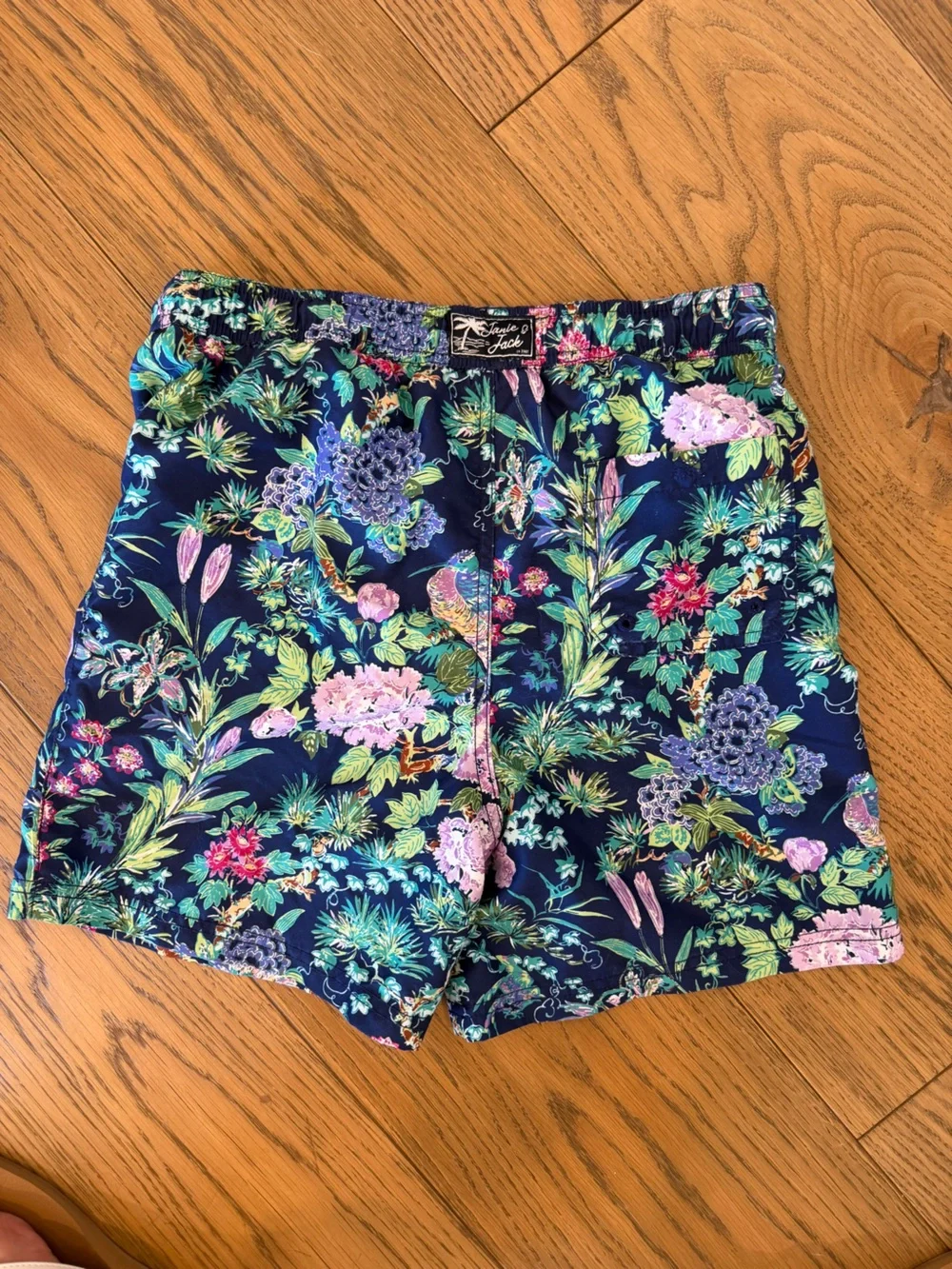 Janie and Jack Navy Floral Drawcord Athletic Shorts